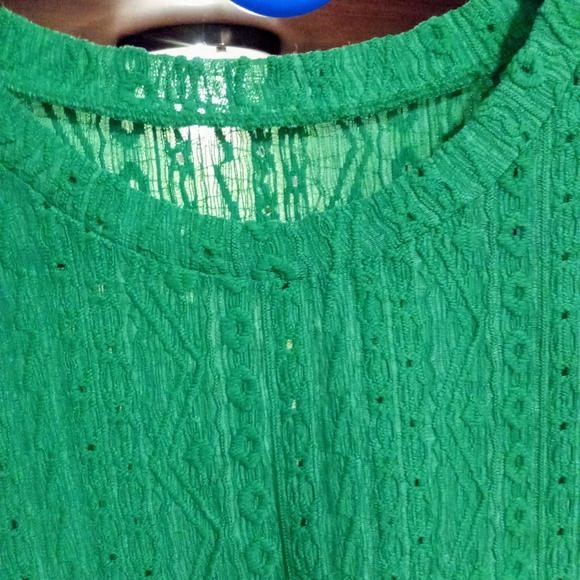 Elegant Green Eyelet Women's Top - Picture 2 of 7